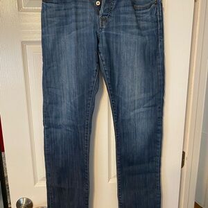 Lucky Brand Blue Slim Jeans with Faded Whiskering